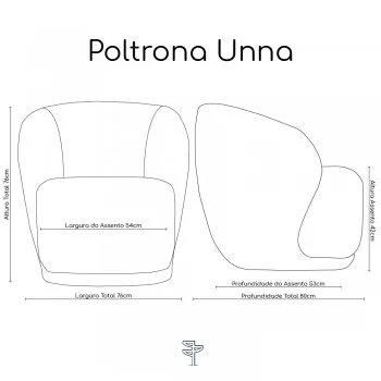 Poltrona Unna Bouclé giratória