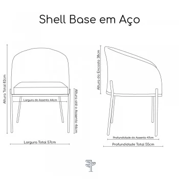 Shell base em aço - Gold - Matelassê Off White