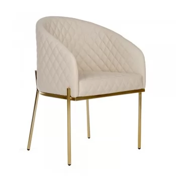 Shell base em aço - Gold - Matelassê Off White