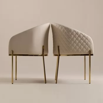 Shell base em aço - Gold - Matelassê Off White